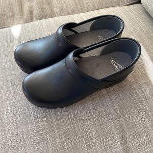 Dansko Black Leather Clogs - Size 8